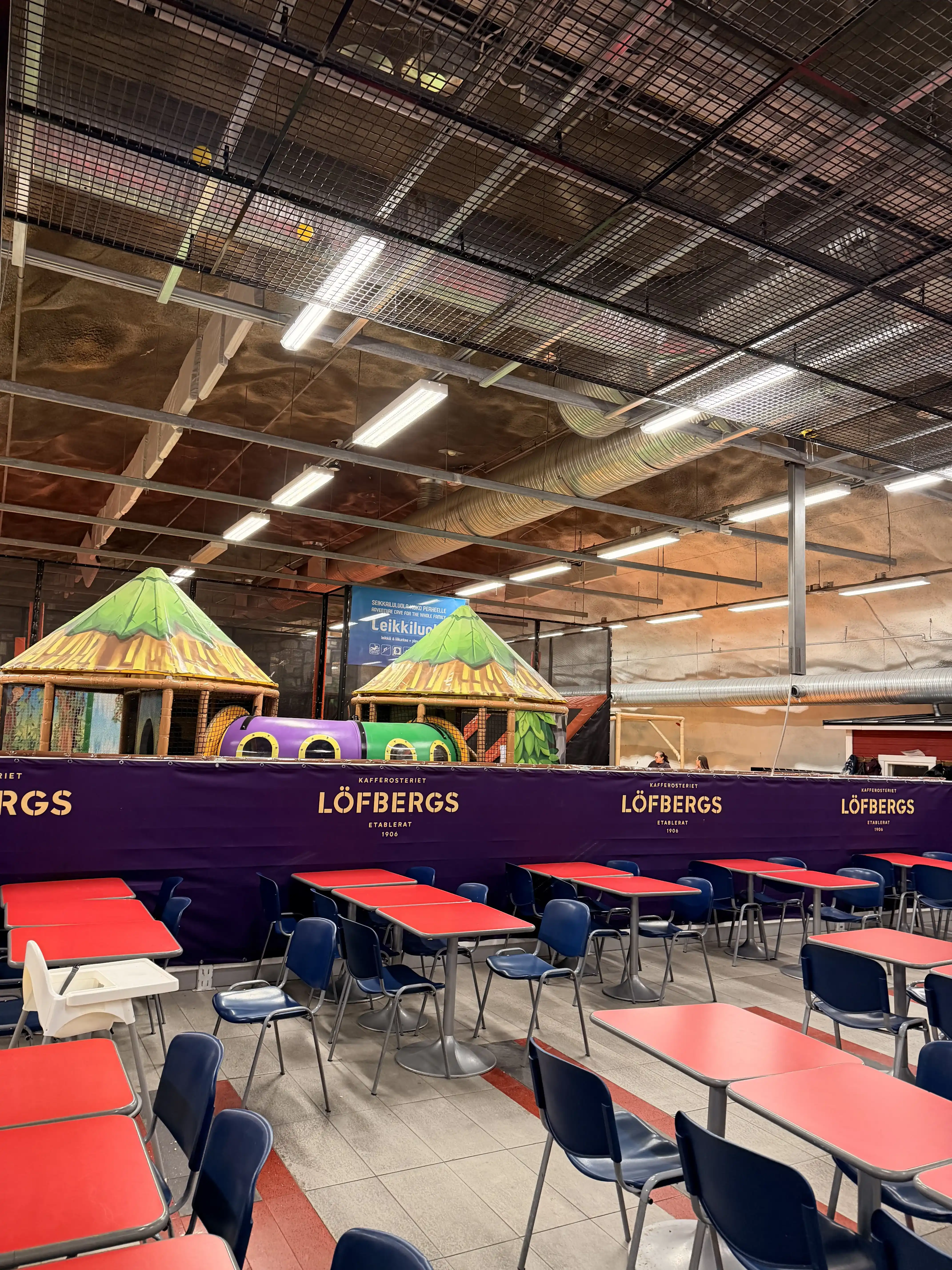 Underground cafeteria seating area